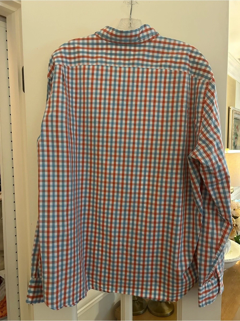 J. Crew Men’s Orange and Blue Plaid Button-Down Shirt
